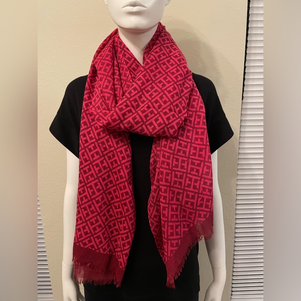 Tommy Hilfiger Pink Patterned Scarf